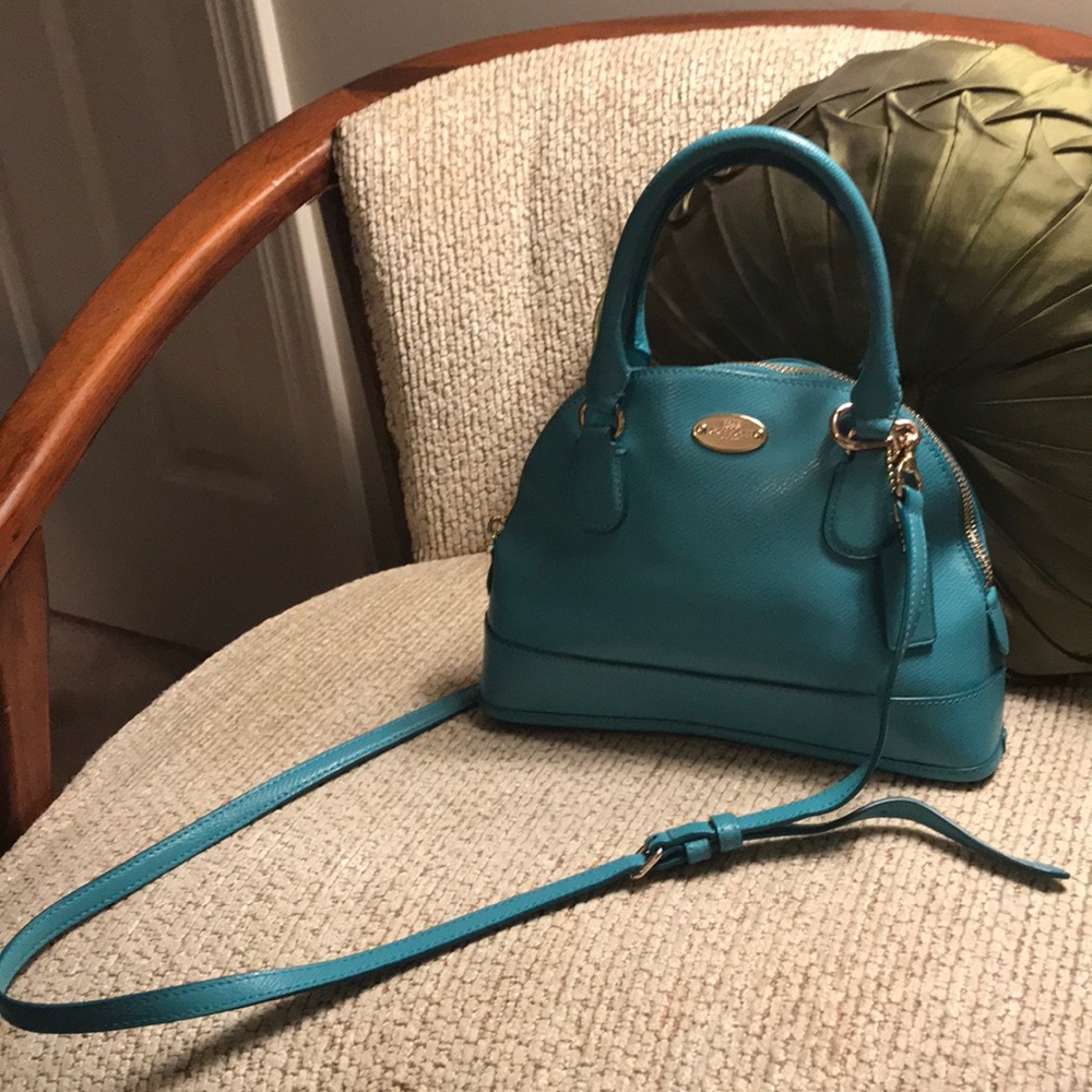 Coach teal purse and wristlet wallet